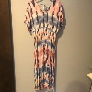 Tie-Dye Maxi Dress in Pink and Blue NWT